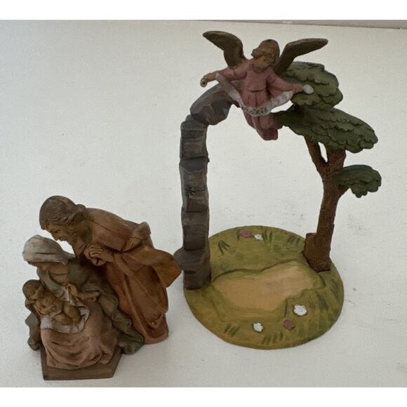 Vintage Fontanini‎ Holy Family Nativity Joseph Mary Baby Jesus ITALY Made Angel - Picture 4 of 11